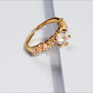Gold ring with big gem